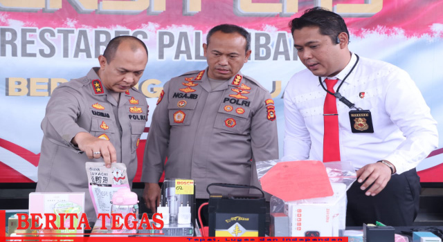 Satreskrim Polrestabes Palembang Gagalkan Pengiriman Barang Impor Ilegal Asal China